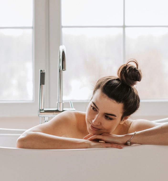Woman having a bath