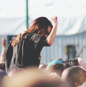 Woman in outdoor concert