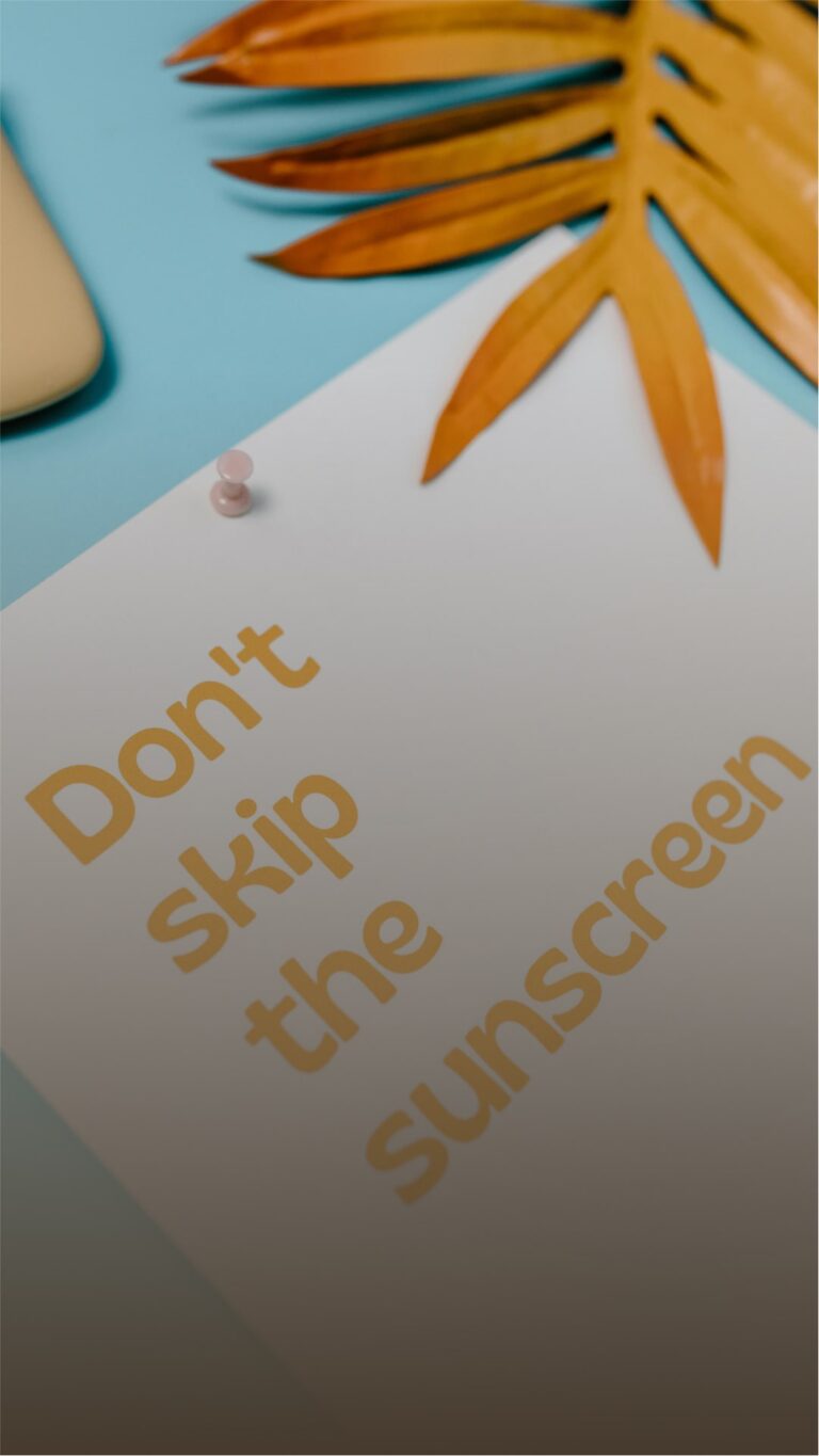 dont skip sunscreen
